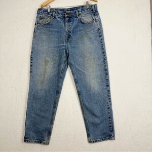 Carhart Blue Denim Jeans Size 36x30 tag measures 36x28